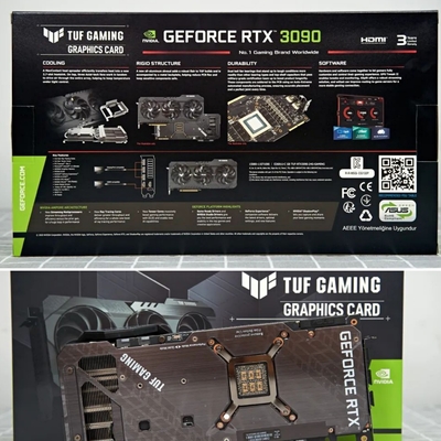 Μαύρη κάρτα γραφικών ASUS TUF GeForce RTX 3090 εγκαταστάσεων γεώτρησης μεταλλείας 24GB ETH